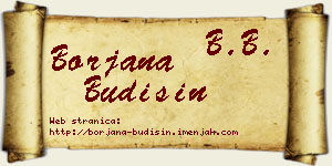 Borjana Budišin vizit kartica